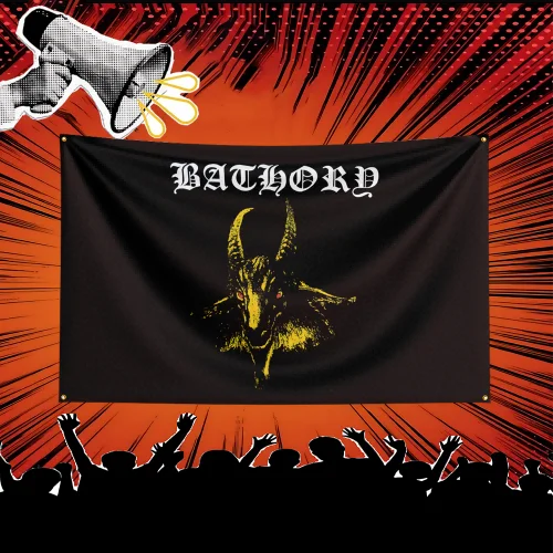 Bathory Inspired Rock Music Flag 3x5 FT Polyester Banner For Bedroom Wall Decor Music Fans Gift