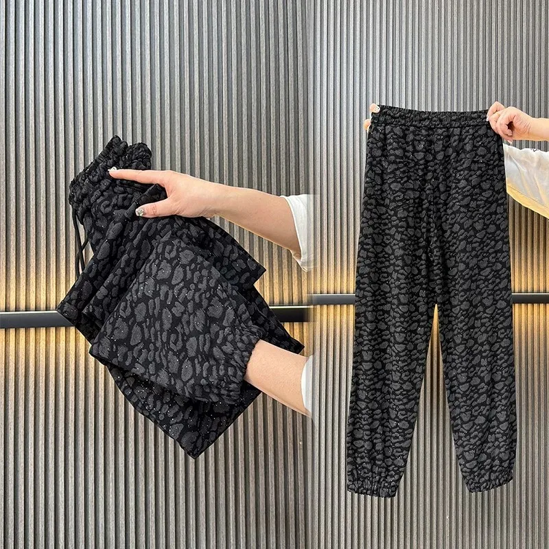 Pants Spring Summer Lightweight Elastic Waist Drawstring Wide Leg Loose Chic Casual Cuffed Ankle Joggers Quick Dry Trousers