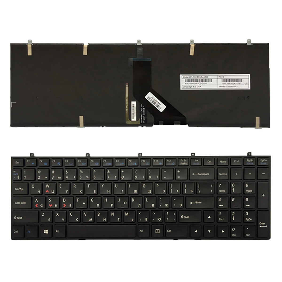 russian Keyboard for DNS Clevo W350 W350ST W350SK W370 W370ST W670 W350SKQ W350STQ MP-12A36SU-4301W 6-80-W37S0-281-1 W355SSQ RU