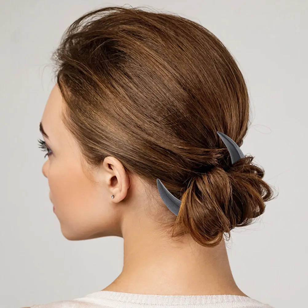 

Hair Stick for Buns Moon Shape Wooden Chopsticks Hairpins Women's Elegant Styling Clip Secure Hold All Day Comfortable