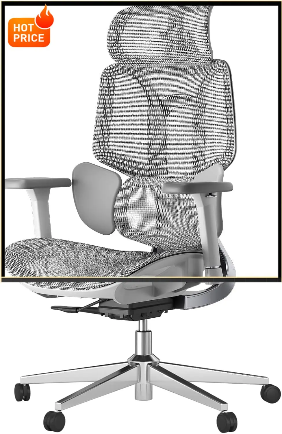 

Бестселлер: Эргономичное офисное кресло E3 Air, кресло для высоких и крупных людей - с 3-зонной динамической поддержкой поясницы, 3D регулируемым подголовником