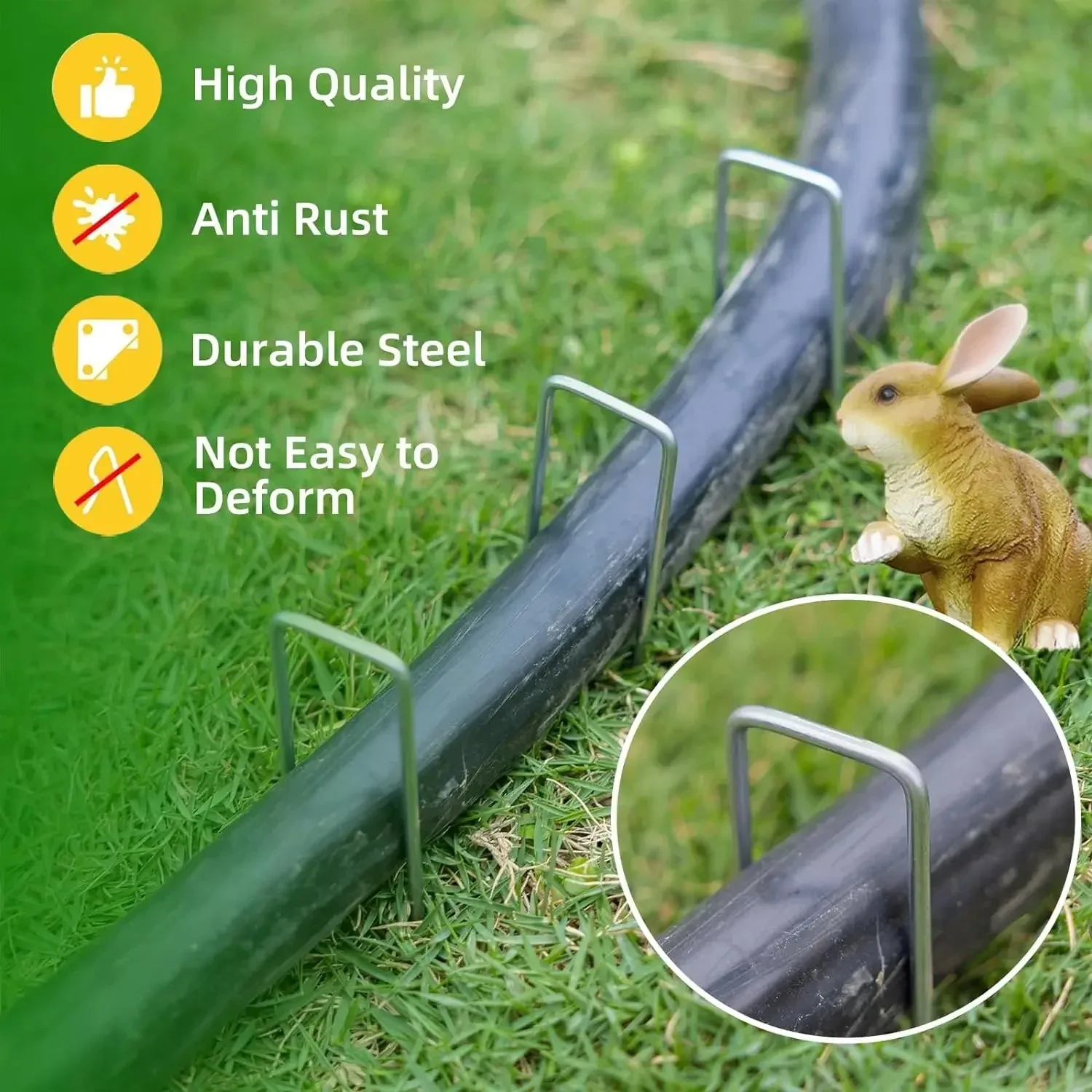 Landscape Staples Galvanized Greenhouse Steel Garden Stakes  for Holding Lawns Barrier Ground Nail