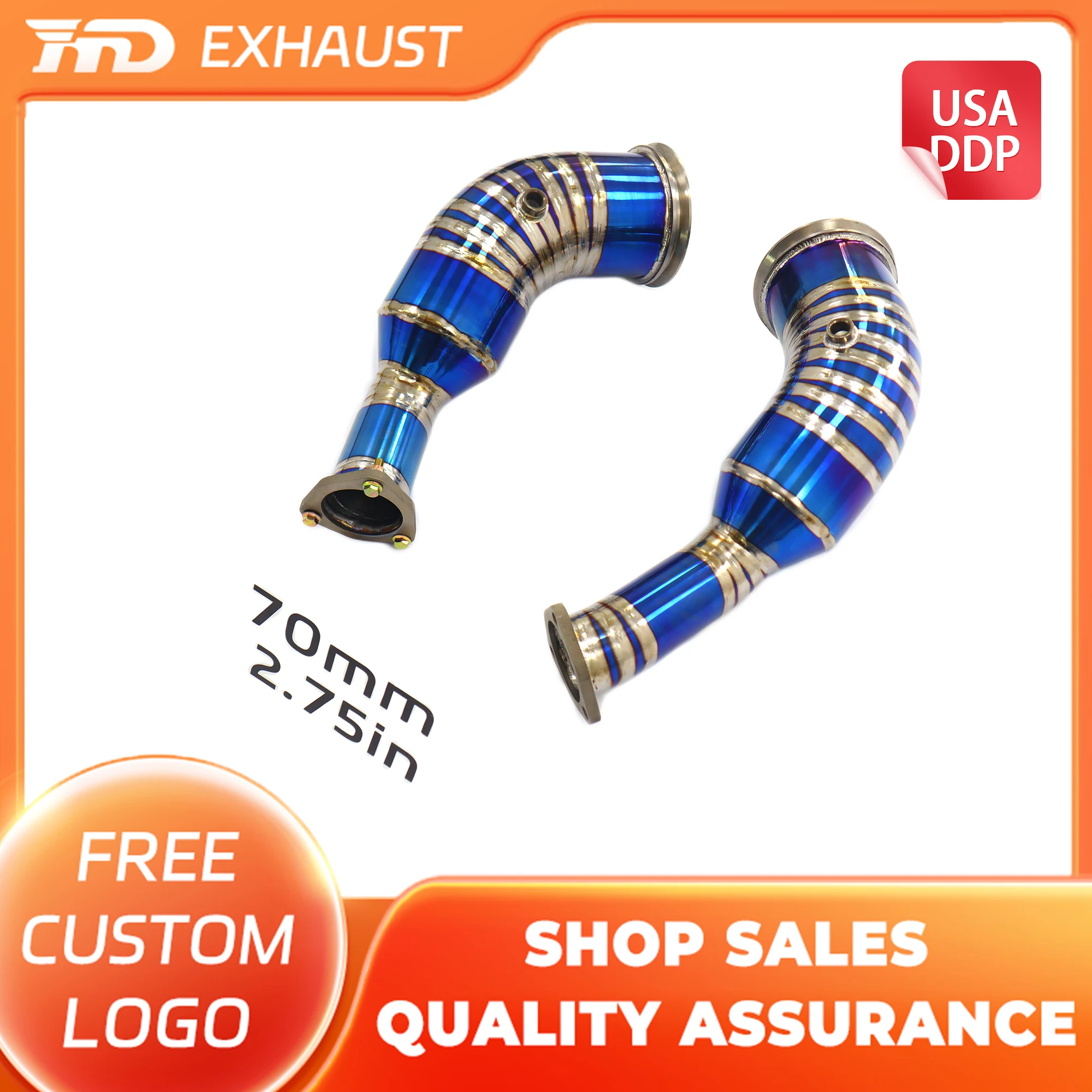 

Высокоточная выхлопная труба HMD для Audi RS6 RS7 C8 TC4, тюнинговая приемная труба с каталитическим нейтрализатором