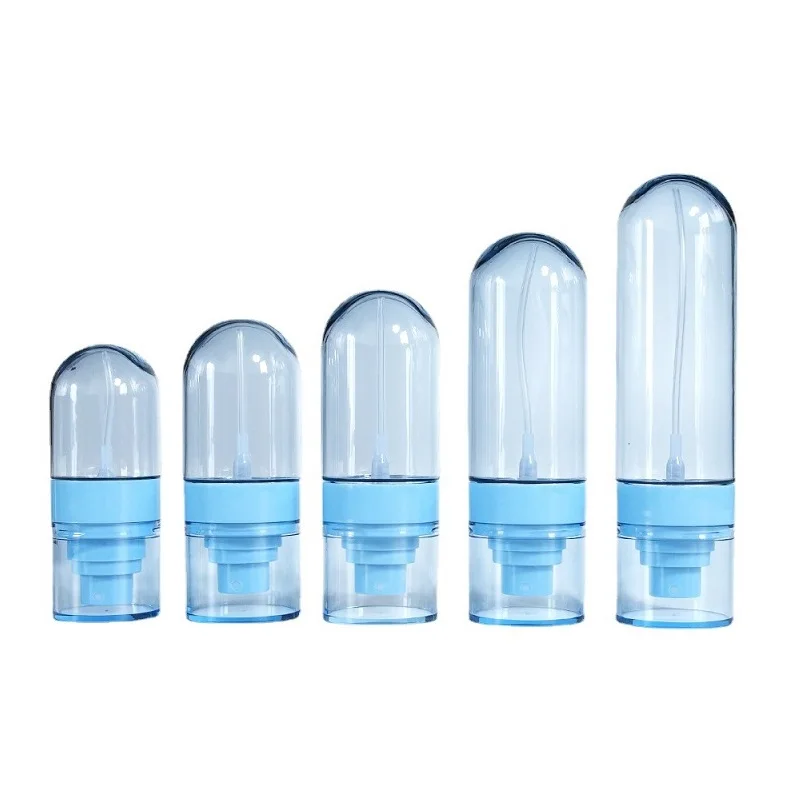 Empty Plastic Upside Down Spary Refillable Bottle Light Blue Pump Clear Cover 30ml 50ml100ml Portable Packaging PET Bottle 20pcs