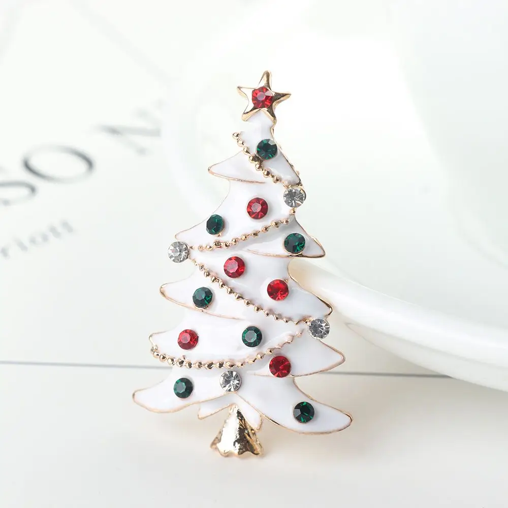 Women Gift Fashion Jewelry Holiday Decoration Brooch Collar Pin Christmas Tree Design Scarf Buckle