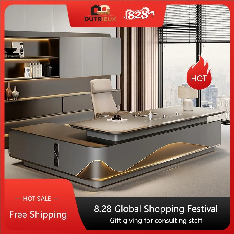 L Shaped Modern Office Desk Executive Work Luxury Conference Computer Desk Manager Reading Escritorio Oficina Modern Furniture