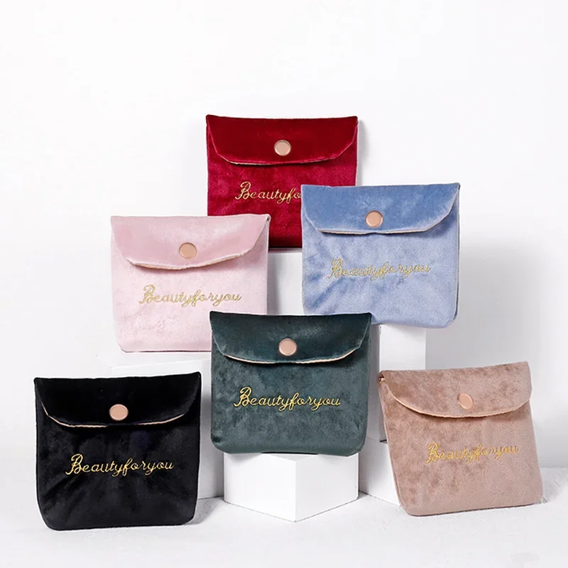 Women Girl Velvet Cute Small Cosmetic Bag Travel Napkin Sanitary Pad Lipstick Organizer Bag Purse Pouch Makeup Bags Case Pouch