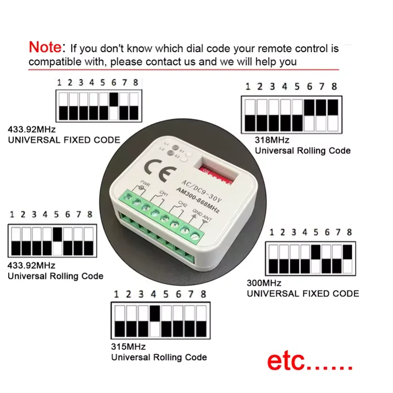 AC/DC 9-30V 85-250V Universal Tuya receptor de puerta de garaje RX-Multi 280-915MHz interruptor de puerta para vida intelig