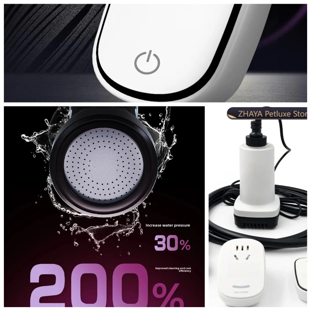 ZHAYA Pet Cat Dog Bubble Bath Machine Pressure Booster Shower Spray Head Large Dog Washing Grooming Tool for Home Use