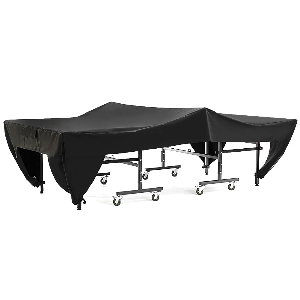 ZK20 Outdoor Courtyard Patio Waterproof Dust Proof Table Tennis Table Cover Black 280x153x73cm