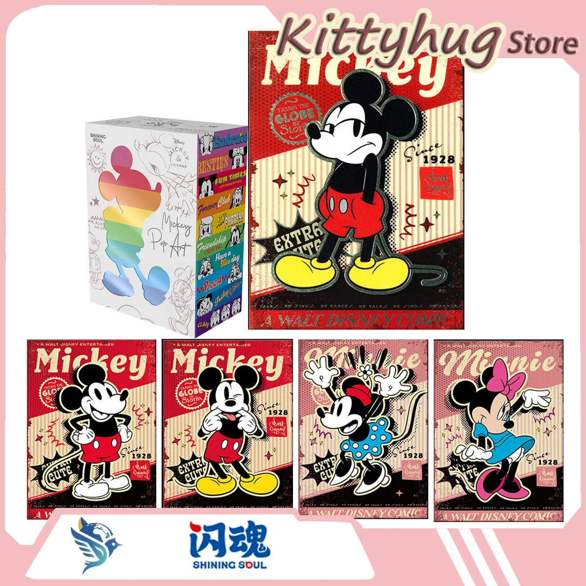 Shining Soul Disney Mickey And Friends Collectible Card Trendy Toys And Accessories Gift For Toy