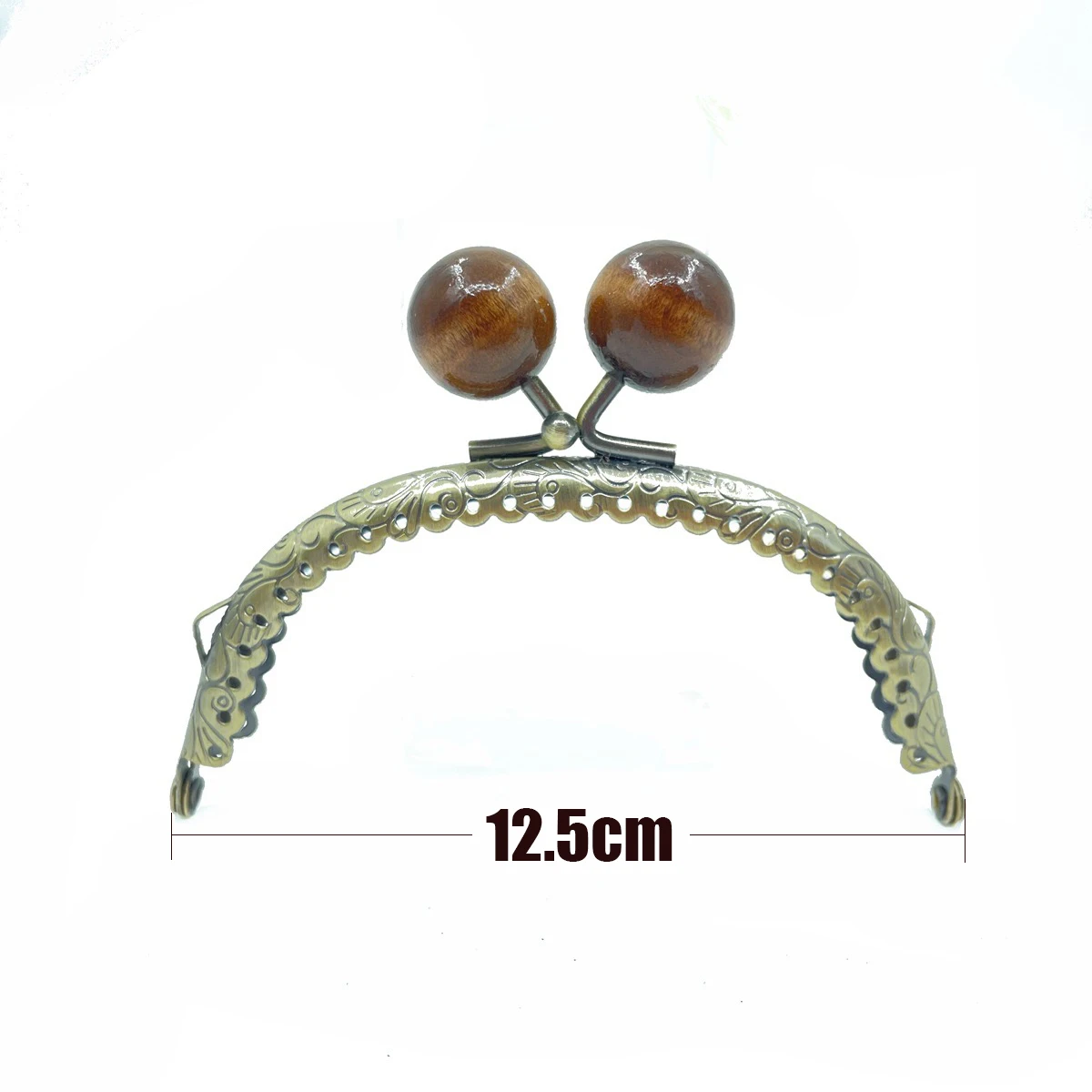 12.5CM Candy Head Bag Kiss Clasp Handles Retro Cute Bead Metal Coining Pattern Purse Frame DIY Bag Sewing Accessories