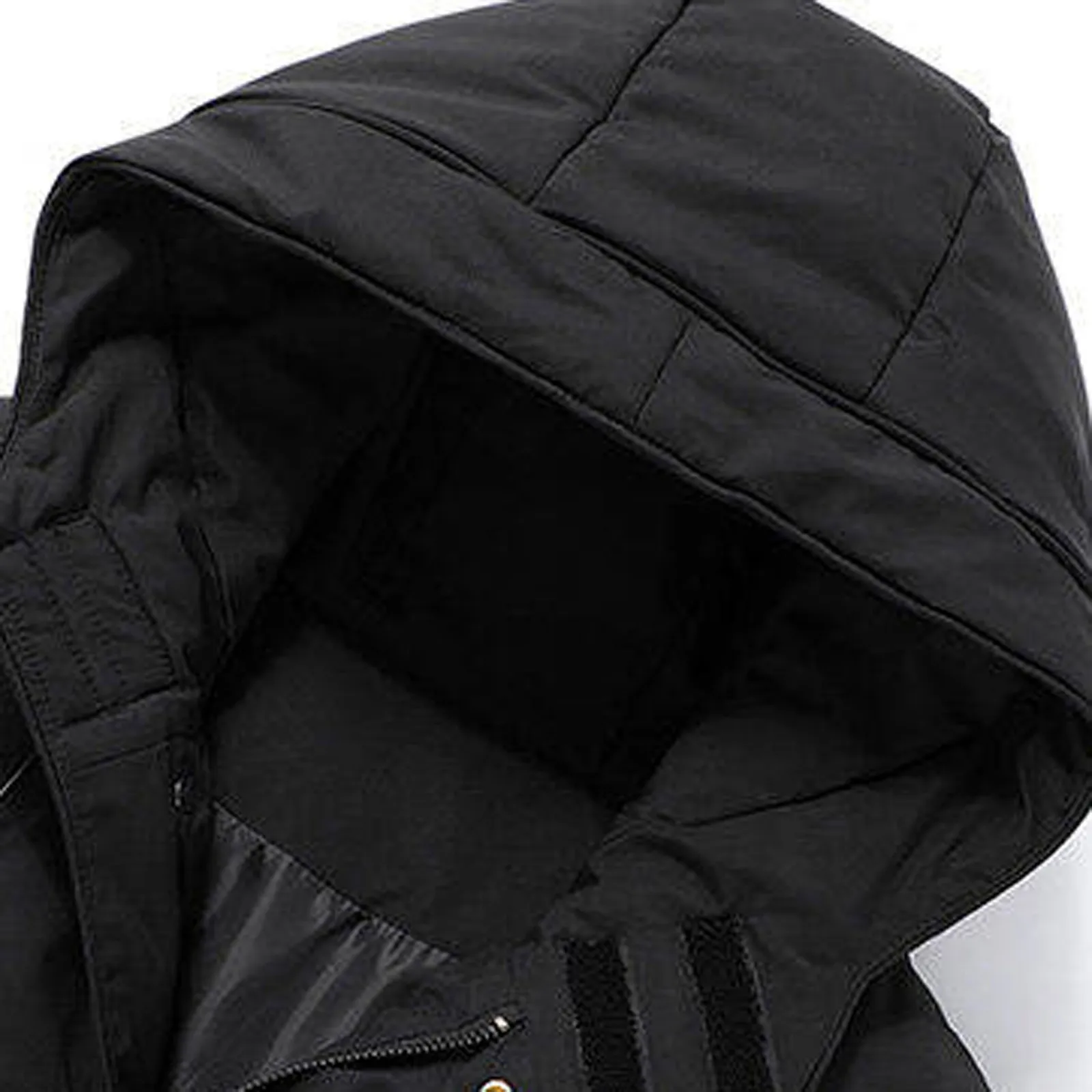 Warm Hooded Mid-length Jacket Men's Casual Zip Up Padded Jacket Overcoat For Fall Winter Outdoor Parkas for Men simple fashion