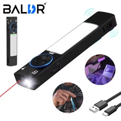 BALDR YC8001 Flat LED Flashlight Rechargeable EDC Keychain Torch with Tail Magnet 3 Light Sources Camping Emergency Work Light