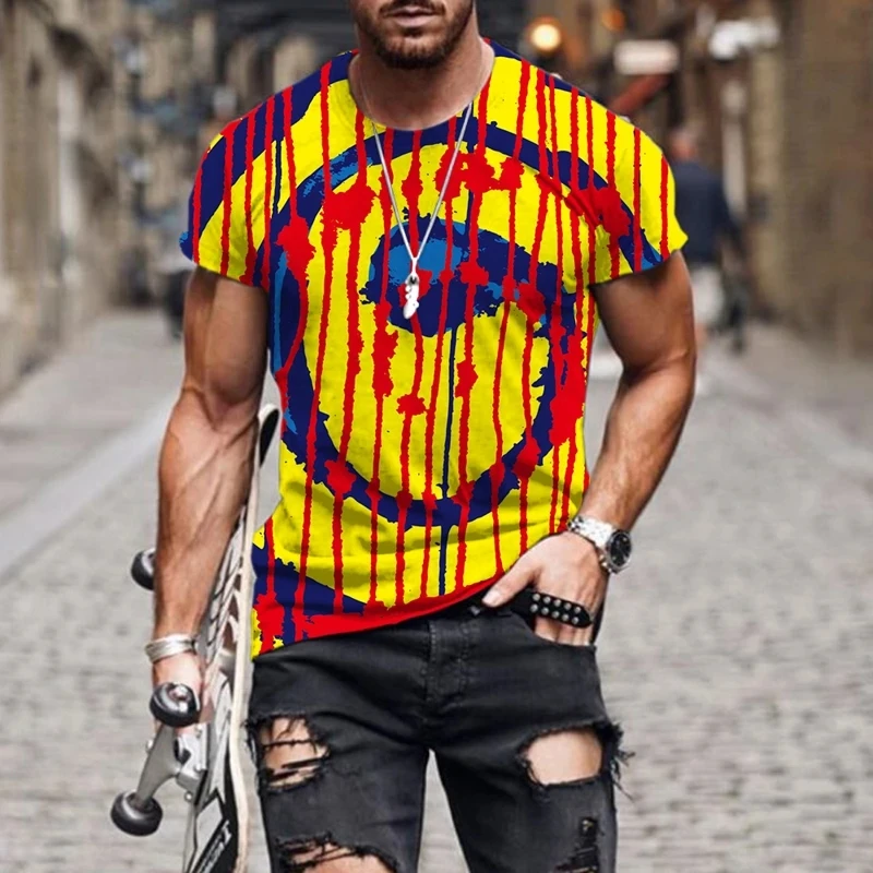 

Летняя Новинка, Мужская футболка в стиле абстрактной реальности, модная Повседневная Удобная футболка в стиле хип-хоп Харадзюку с коротким рукавом и круглым вырезом