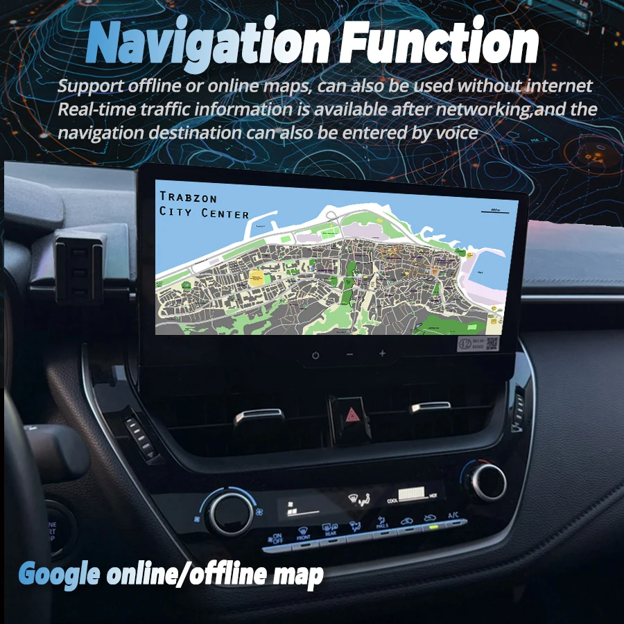 12.3 بوصة راديو السيارة لتويوتا كورولا 2019-2025 اللاسلكية Carplay أندرويد السيارات الوسائط المتعددة مشغل فيديو بلوتوث الملاحة لتحديد المواقع