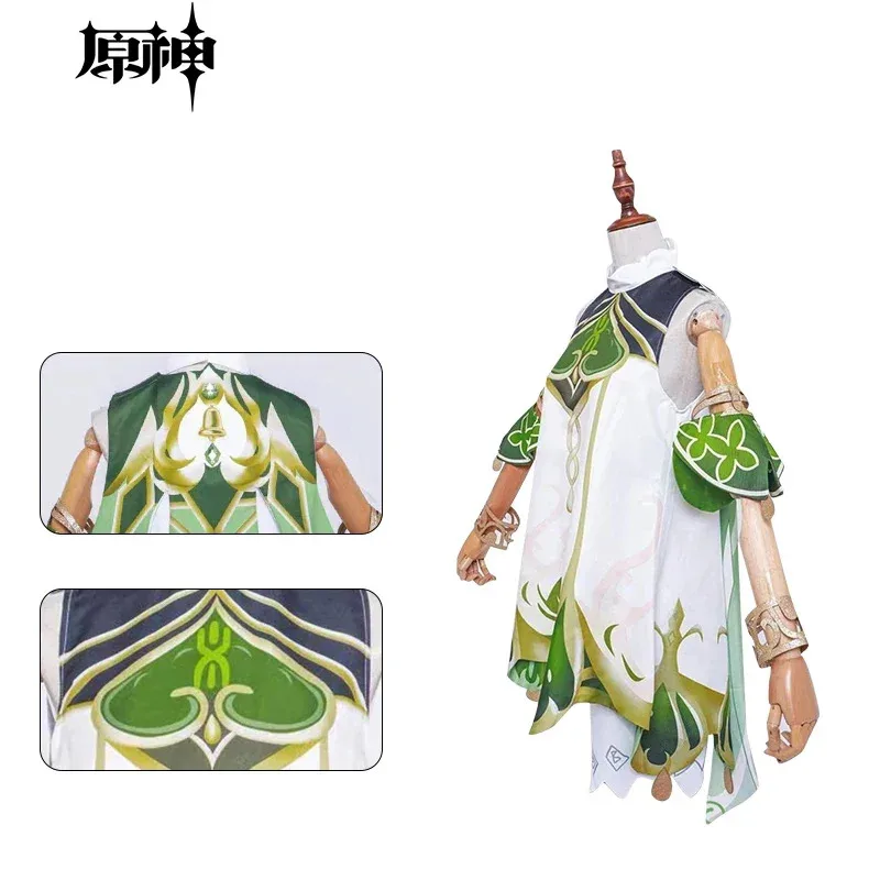 Nahida Cosplay Lesser Lord Analysing Full Set Dress Ears Wig Nahida outfits for Comic Con.