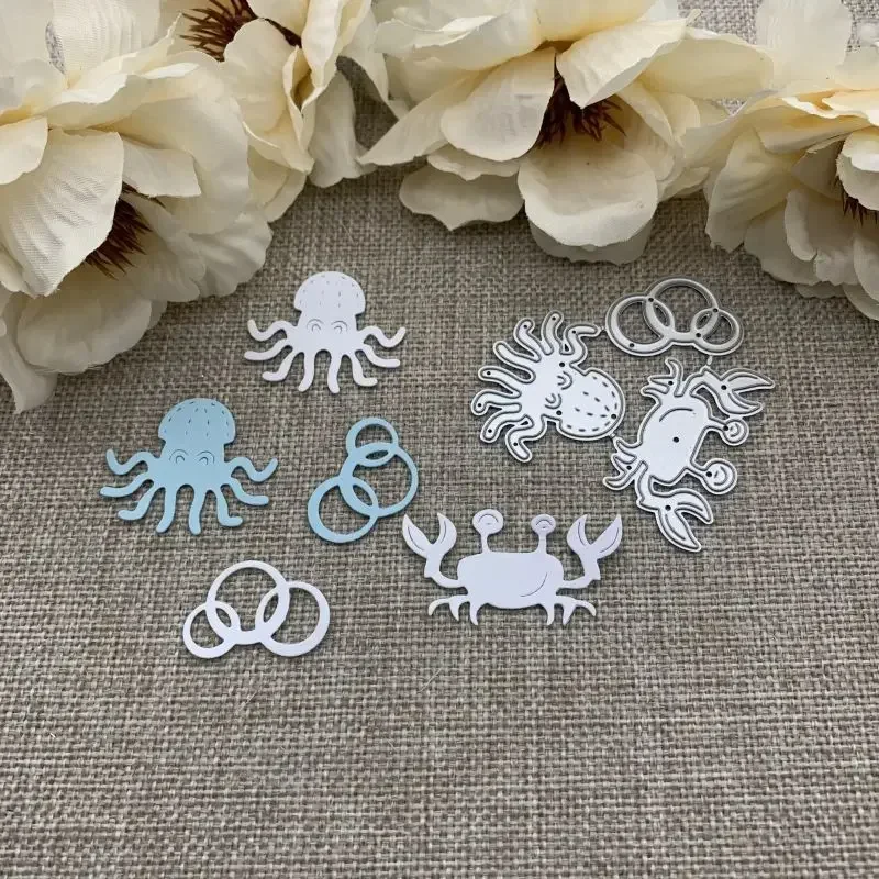 

Металлические вырубные ножи и трафареты с изображением морских животных для скрапбукинга, альбомов, открыток и тиснения