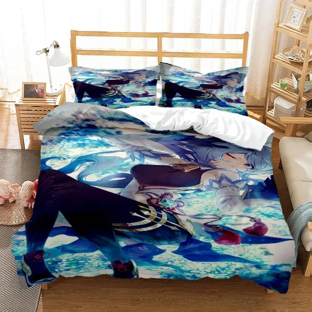 

Genshin Impact Digital Comfortable Duvet Quilt Cover Pillowcase Bedding Set Children Bedroom Decoration Home Textile