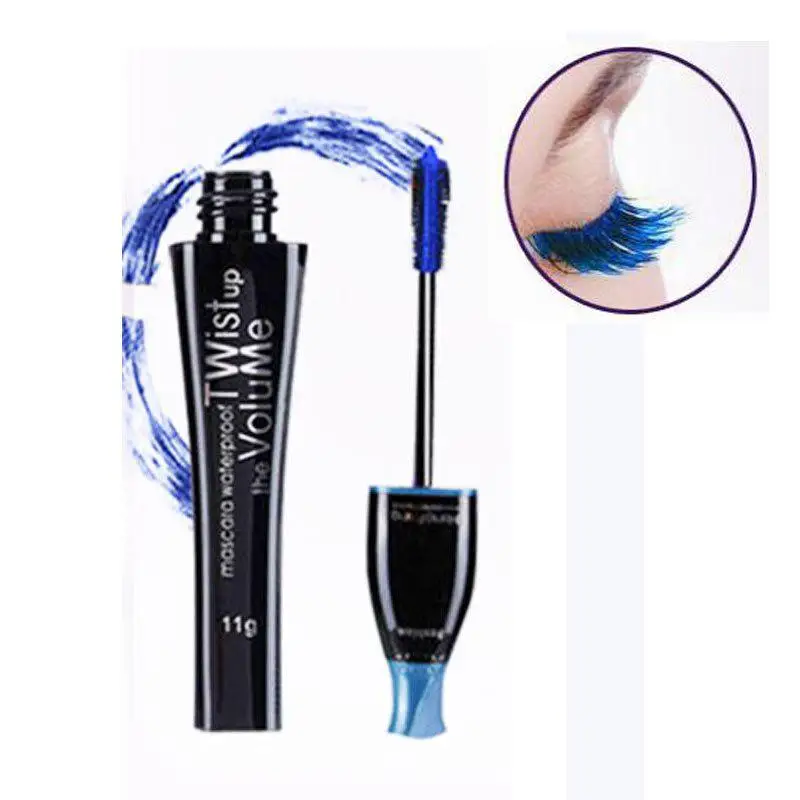 Make Waterdicht Lange Volume Mascara Blijvende Paars Blauw Bruin Zwart Cosmetische