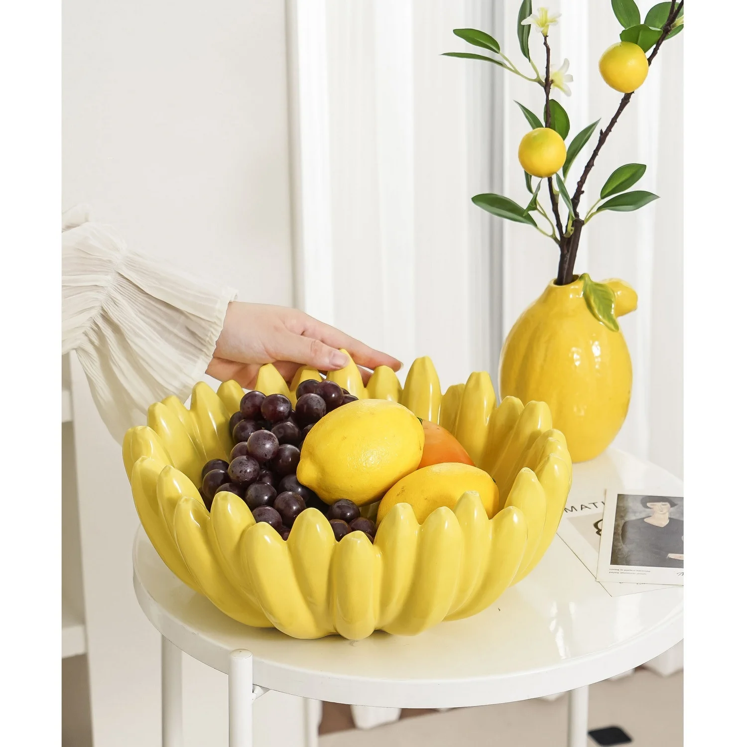 Banana Shaped Ceramic Fruit bowl Table plates kitchen dishes Tableware Luxury Serving Plates For Salad Snacks