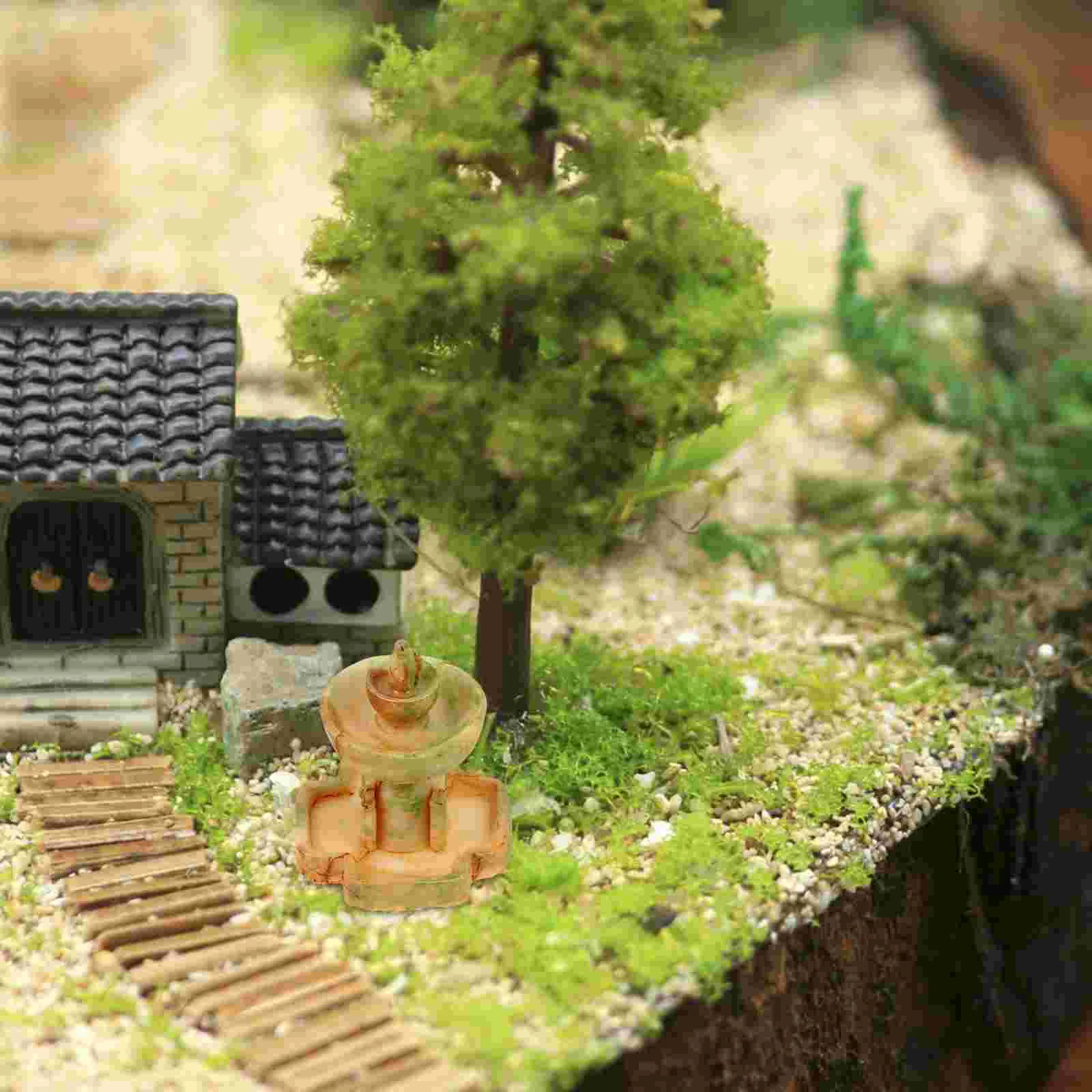 3 Pcs Micro Landscape Fountain Decorate Prop Miniature Bottle Scenery Simulation Resin Decoration