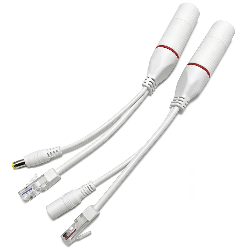 1 Pair POE Cable Passive Power Over Ethernet Adapter Cable POE Splitter Injector Power Supply Module 12-48v for IP Camera Cables