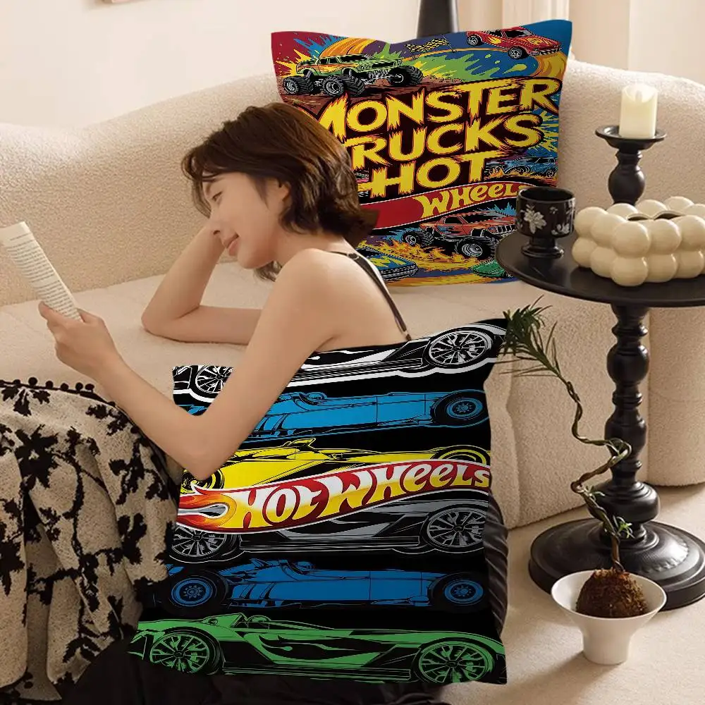 Super Car H-hot W-wheels Pillowcase Toon Gift Cushion Cover Bedroom Home Sofa Chair Seat Decor Pillow Case