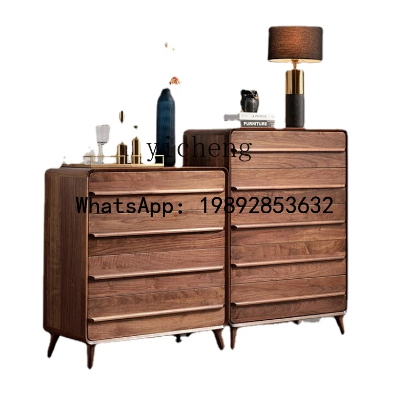 

BB Solid Wood North American Black Walnut -Style Light Luxury Chest of Drawers Locker
