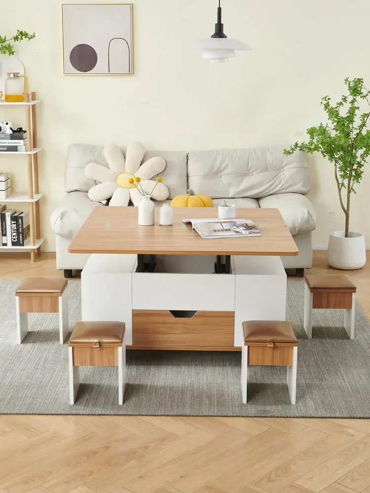 Tea Table Nordic Style Small Apartment Living Room Special Multifunctional Tea Table Dual-use Stool