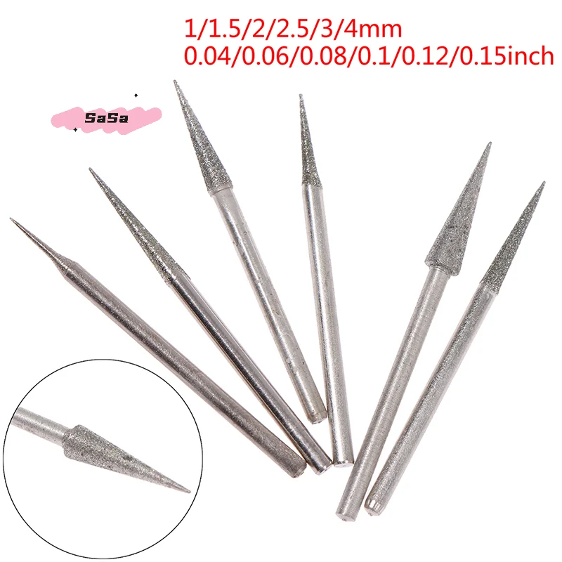 

6 шт., иглы с шлифовальной головкой Diamond-d, 1-4 мм, гравировальный инструмент для резьбы, 2,35 мм, заусенцы для прецизионной гравировки и резьбы