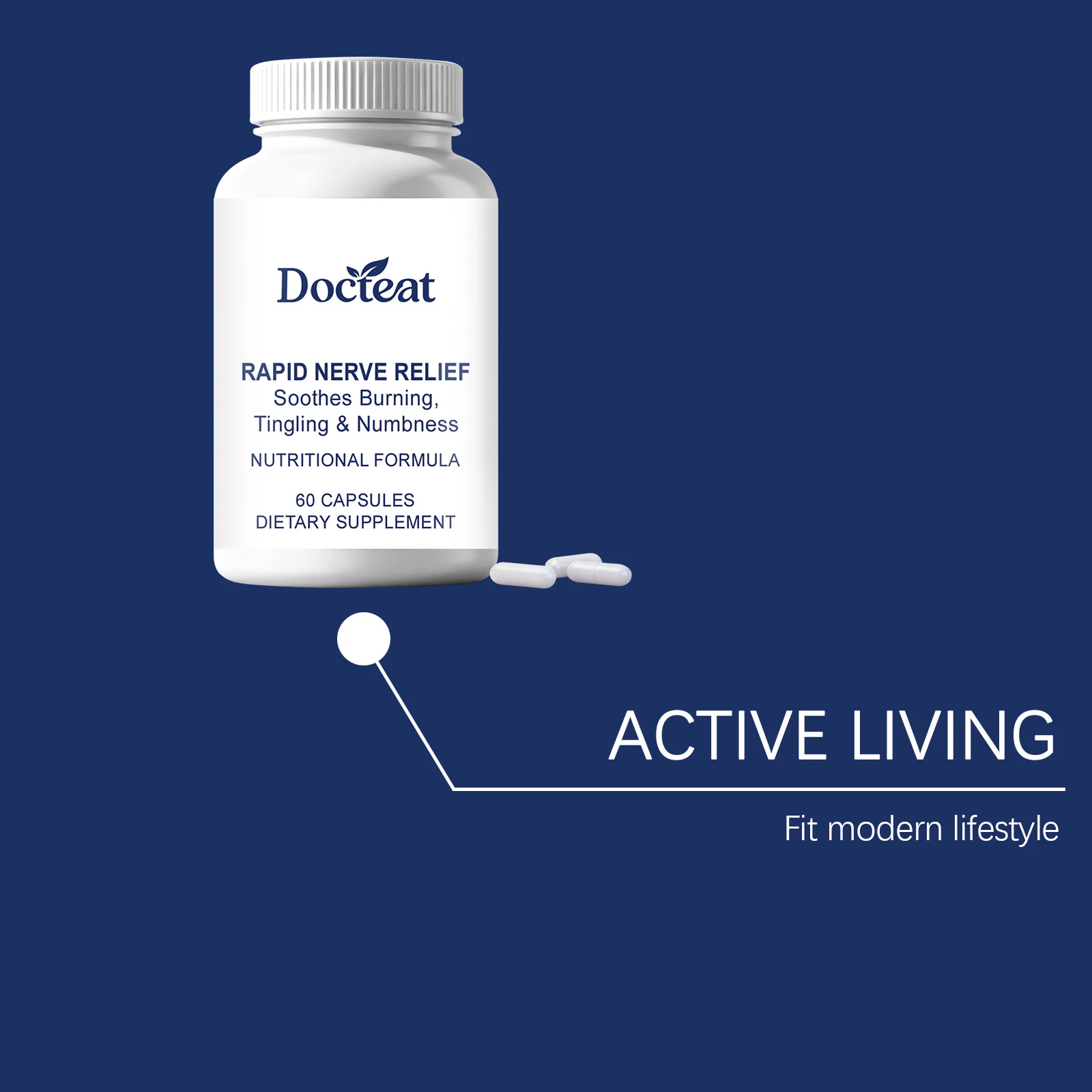Nerve Support Capsules Relieve Nervous Tension Stress Anxiety Improve Sleep Quality Calm Mood Brain Nerve Health Supplement