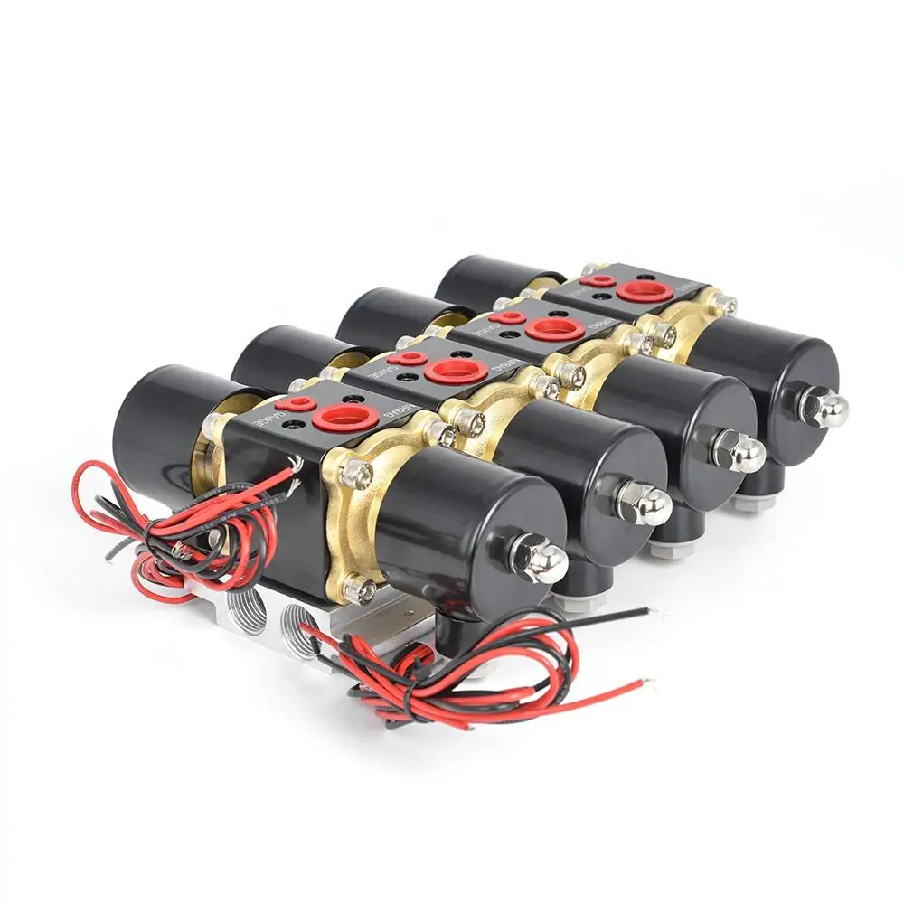 

DC 12V 200PSI 4F Big Flow Solenoid Valve Manifold for Air Ride Suspension Compressor Parts