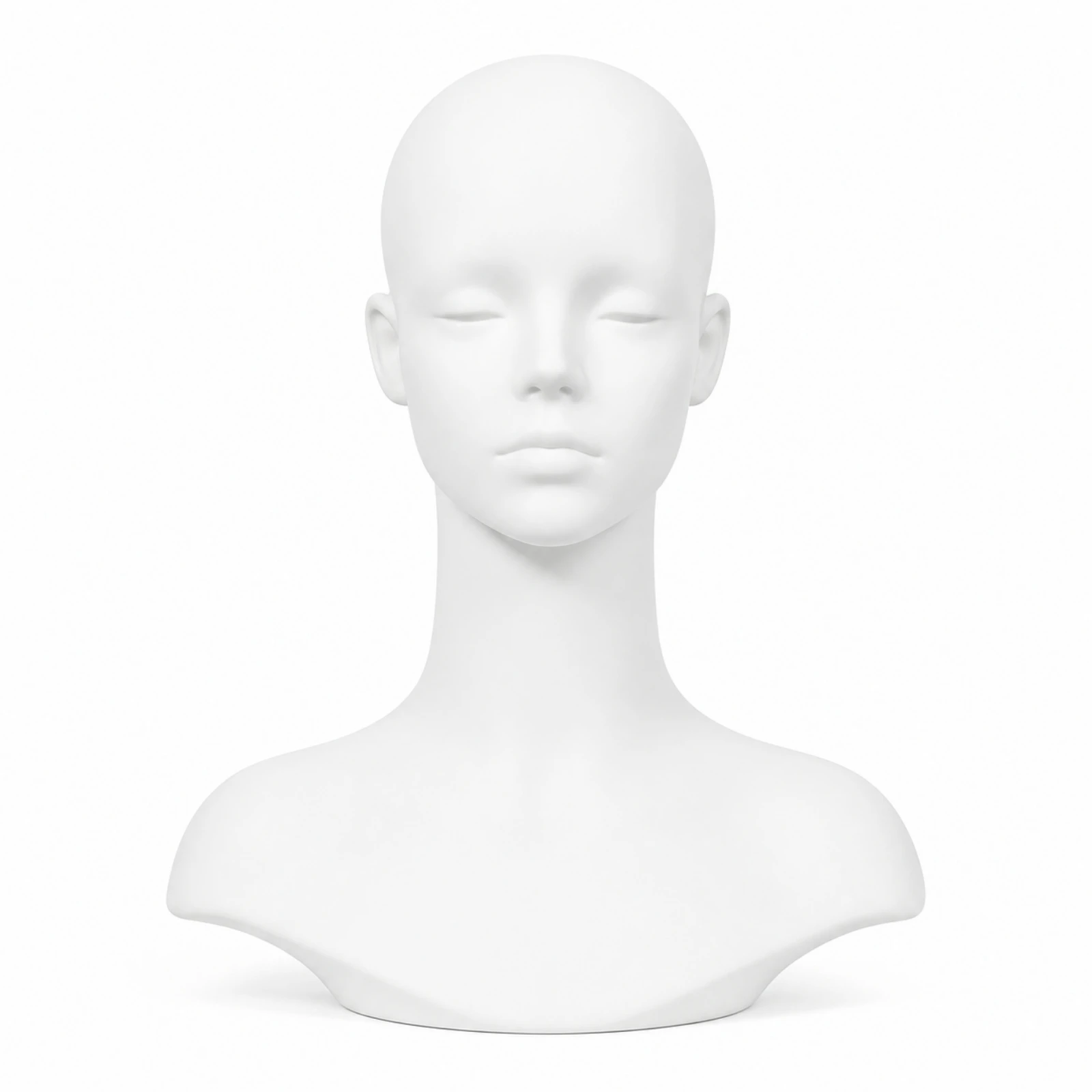 Mannequin Bust with Sculpted Facial Features Smooth PVC Mannequin Bust Professional Lightweight for Boutique Owners