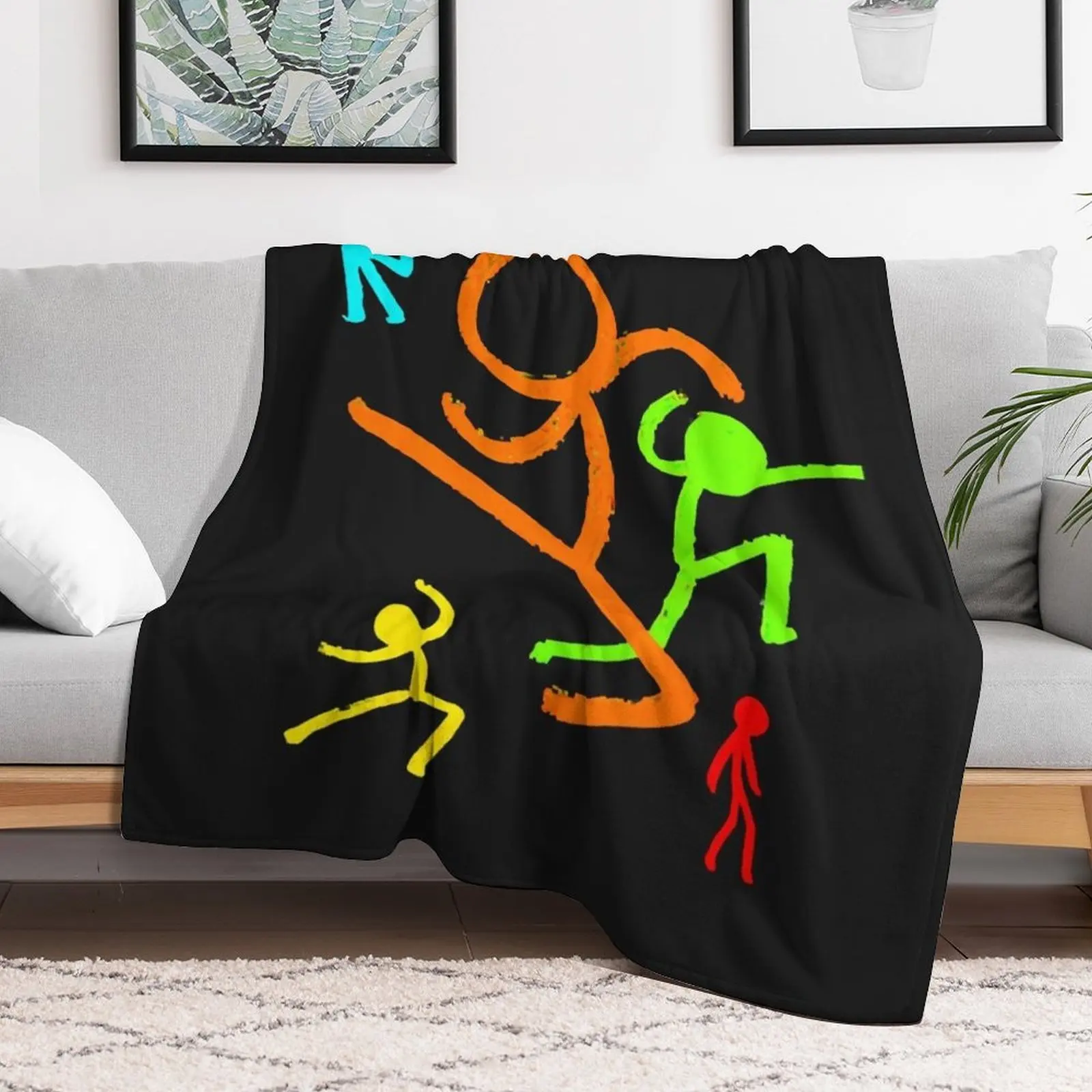 Alan Becker Five Stick Figures Classic Throw Blanket