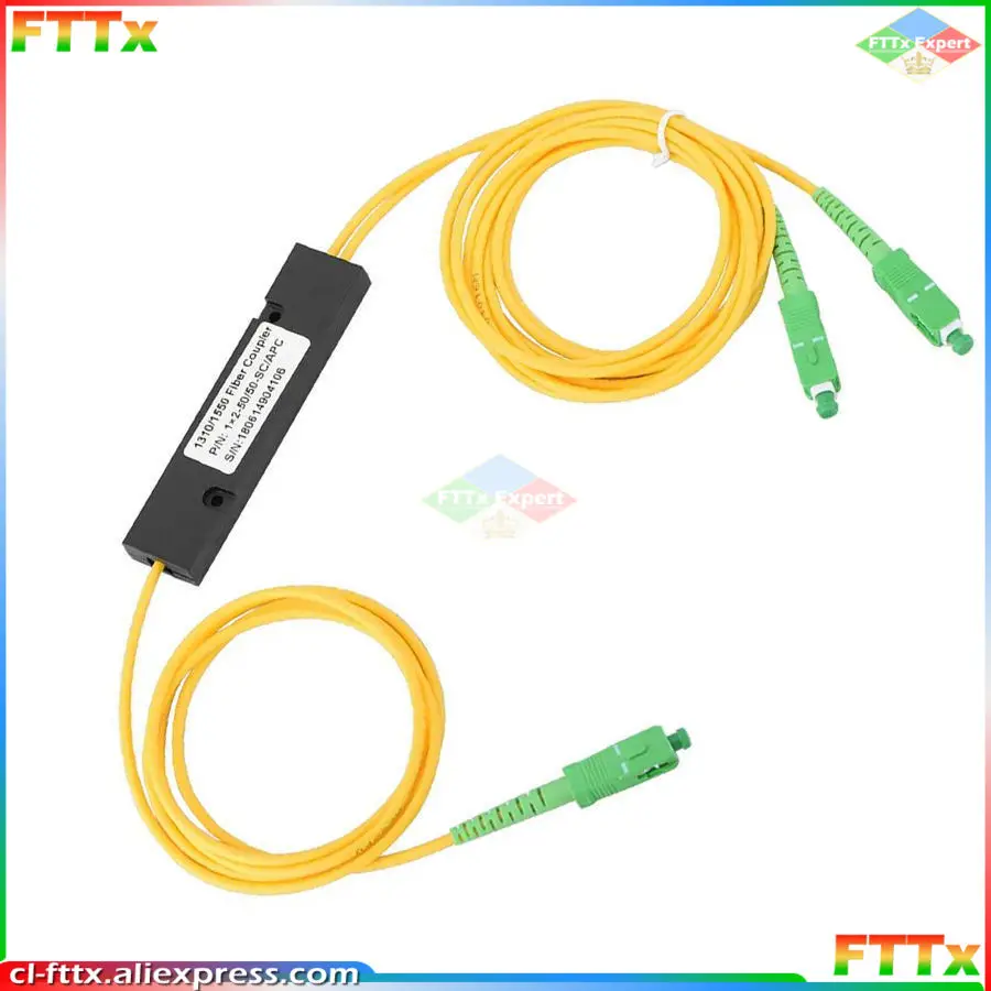 

PLC Splitter SC APC 1X2 PLC Singlemode Fiber Optical Splitter SC/APC PCL Splitter Computer Cable Sleeve