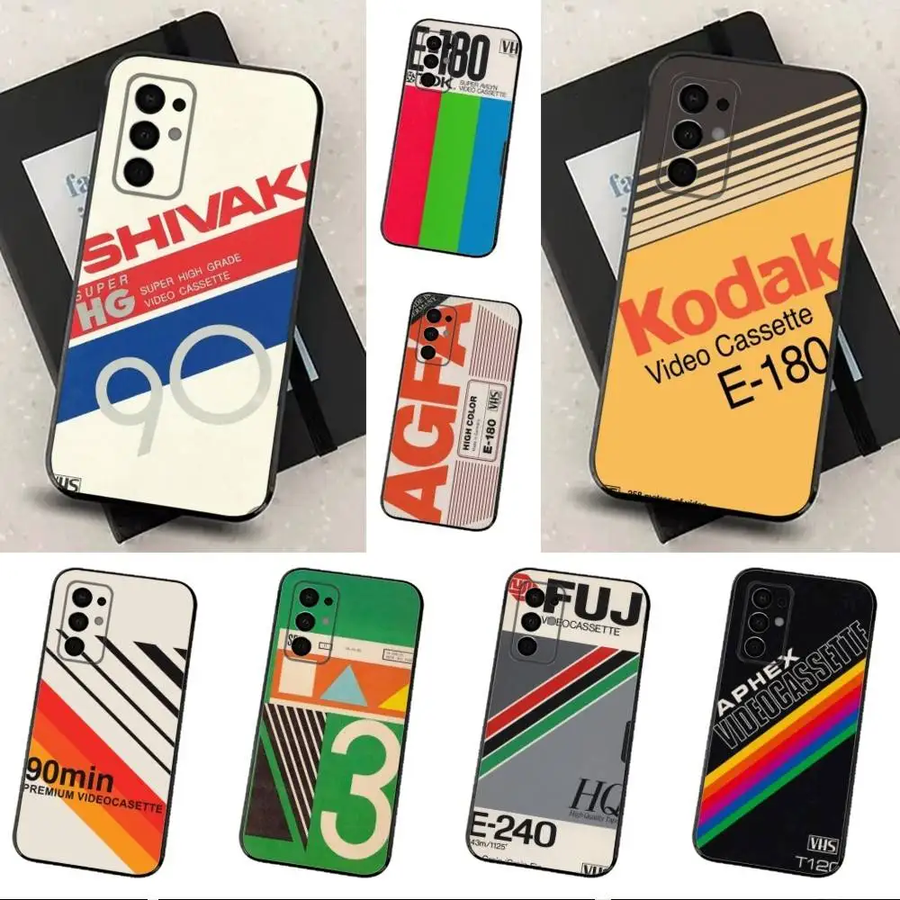 

Coque Retro Tape VHS Phone Case For Samsung Galaxy A13,A21s,A22,A31,A32,A52,A53,A71,A80,Soft Black Shell