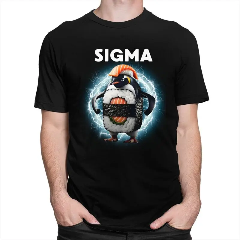 Camiseta Sigma Italian Brainrot Meme pingüino Sushi para hombre, camiseta de manga corta a la moda, ropa ajustada, regalo