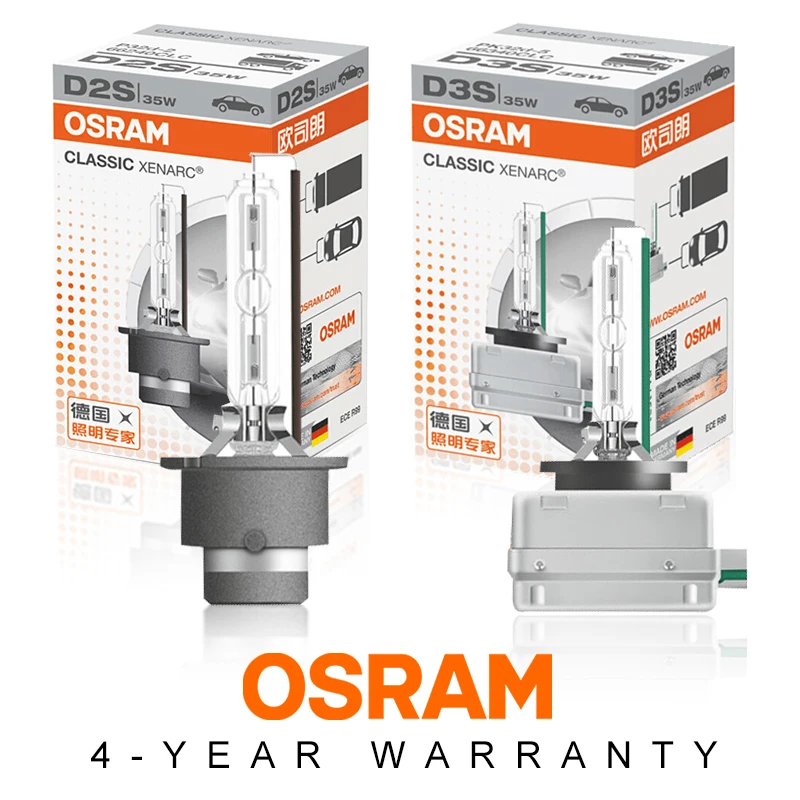 

OSRAM Xenon HID CLASSIC D1S D2S D3S D4S Standard Lamps 66140 66240 66340 66440 CLC Original Car Head Light 4200K Warm White Pair