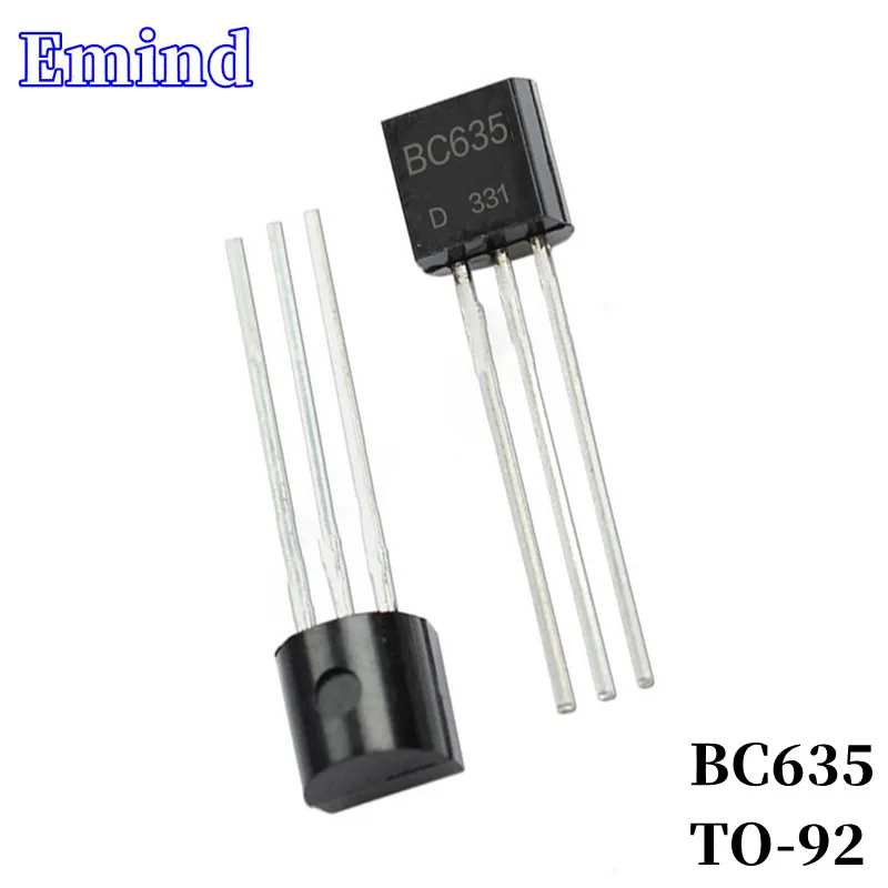 100Pcs BC635 DIP Transistor TO-92 Type NPN Bipolar Amplifier Transistor 45V/2A