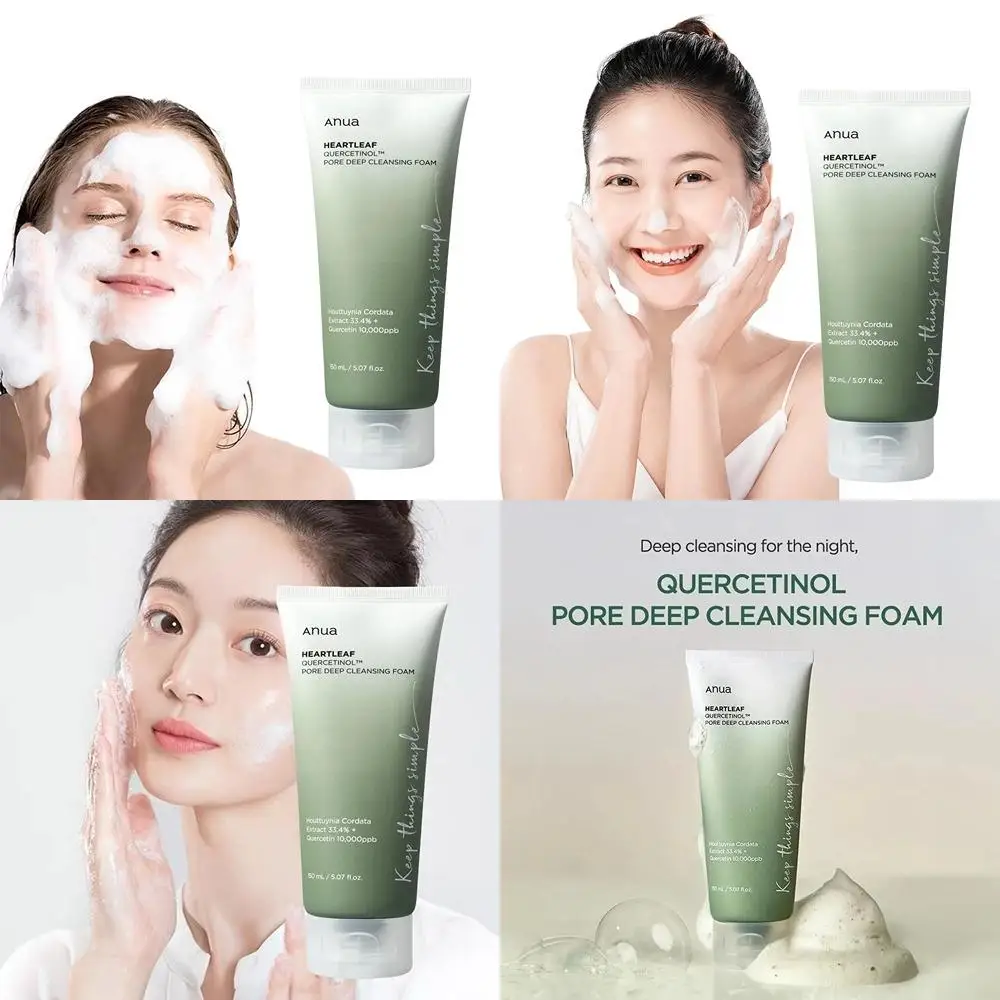 150ml Deep Pore Cleansing Foam Cleanser Natural Plant Components Gentle Non Irritating Efficient Cleaning Facial Cleanser