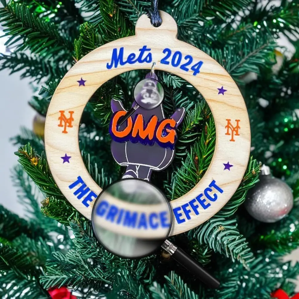 2024 Mets Season Ornament, Grimace Effect Ornament, OMG Christmas Ornament for NY Mets Fans, New York Baseball Keepsake