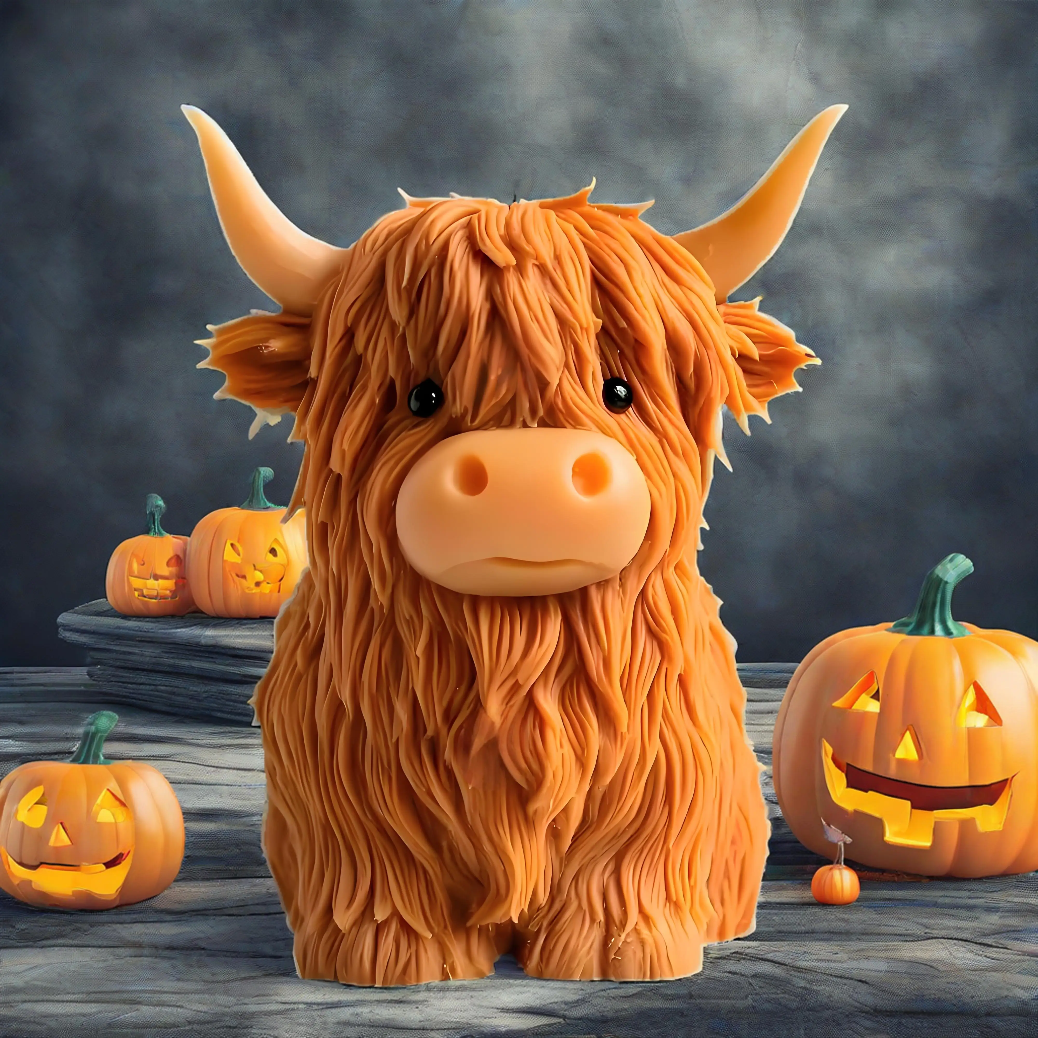 1 Stück Hochlandkuh-Silikon-Kerzenform – wiederverwendbare Tierform für selbstgemachte Kerzen, Gips- und Harzhandwerk – Halloween
