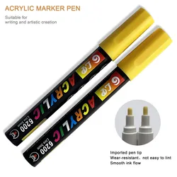 2pcs Acrylic Graffiti Pens for Fabric, Canvas, Rock, Glass, Wood, Medium Tip, Ideal Art Supplies for Adults and Kids