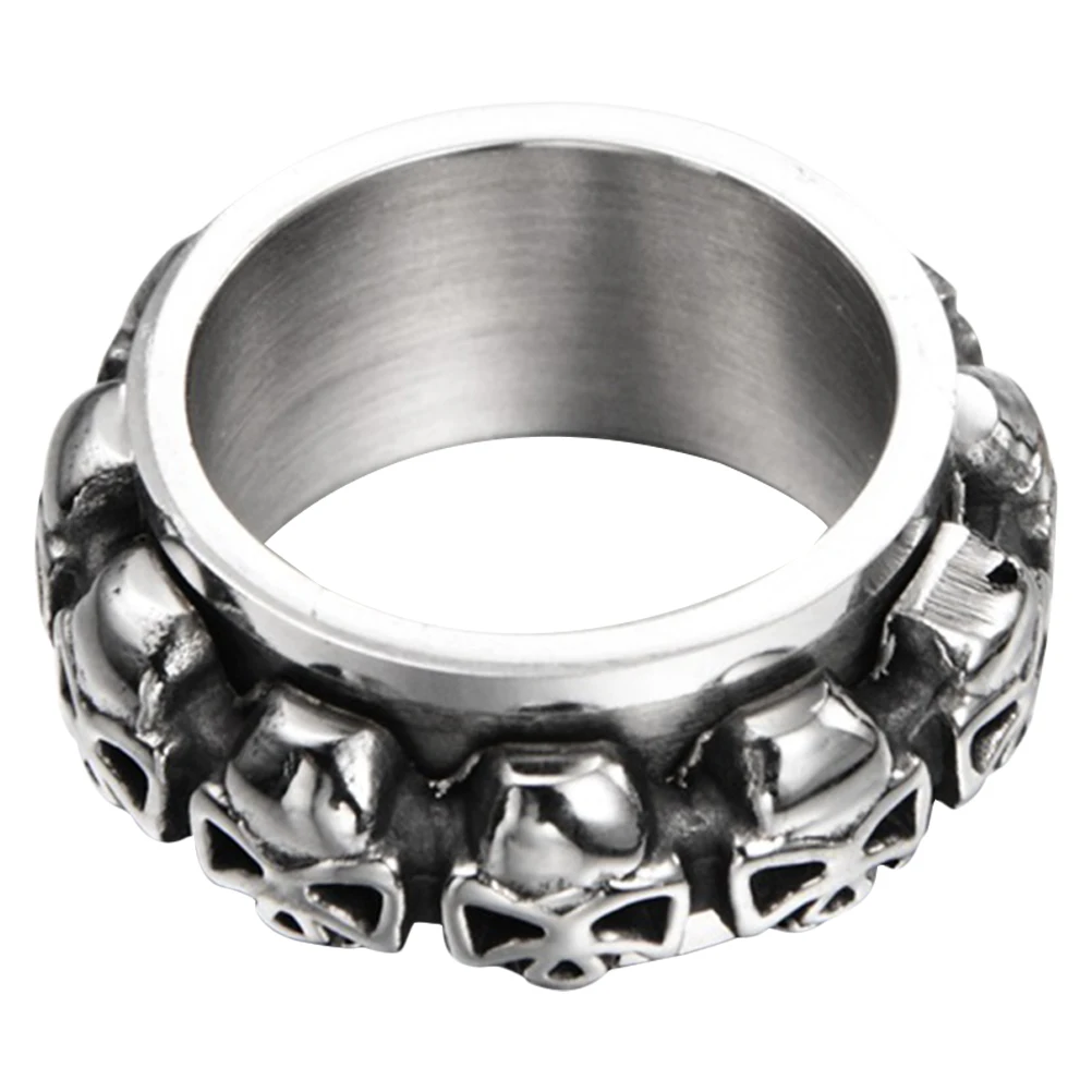 

Skull Shaped Vintage Demon Unique Stainless Steel Silver Novel for Men Halloween