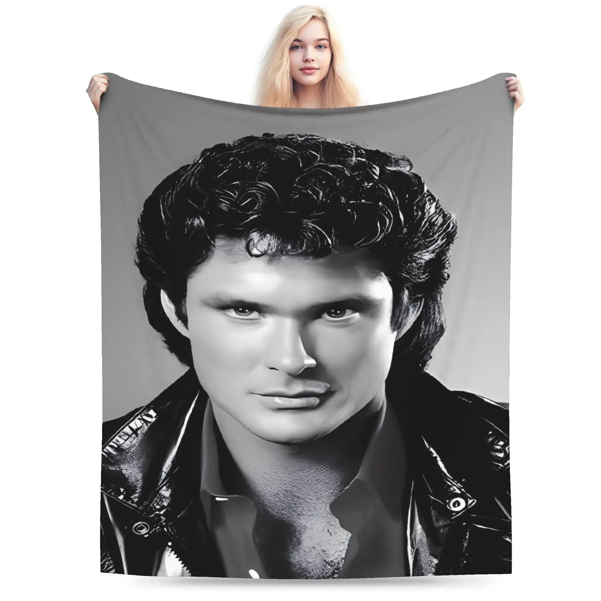 

David Hasselhoff Plaid Throw Blanket Warm Flannel Bedspread for Sofa Outdoor Travel Kids Trendy Home Decor