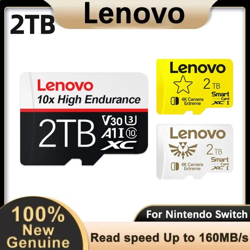 Lenovo 2TB Micro TF Card A2 Mini SD Card U3 SD Card 1TB Class10 Waterproof SD/TF Flash Memory Card For Juegos Nintendo Switch