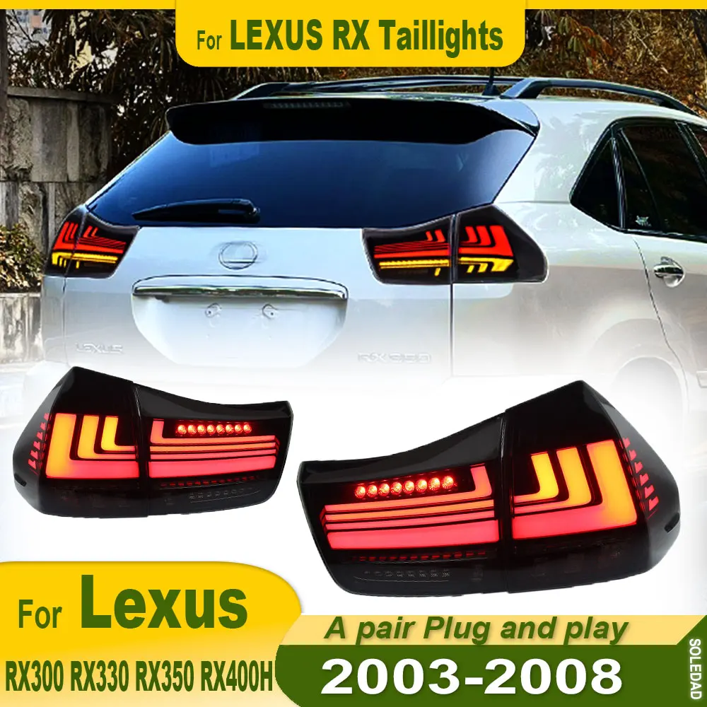 Car LED Tail Light For Lexus RX300 RX330 RX350 RX400H 2003-2008 Rear Running Light Brake Lamp Reverse Dynamic Turn Signal 2pcs