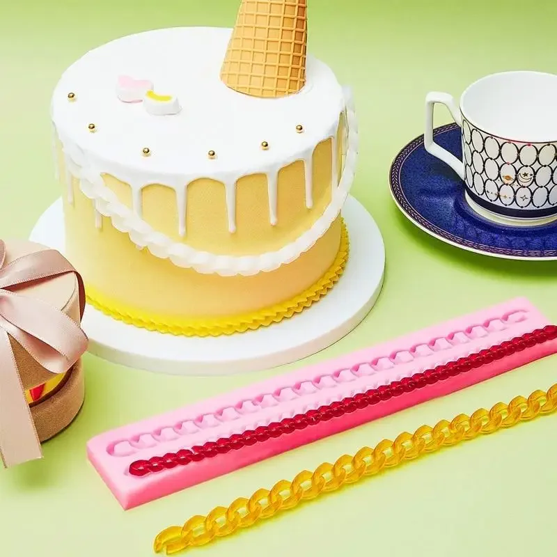 Diamond Silicone Fondant Chain Mold Purse Bag Cake Decorating Gum Pastry  Chocolate Clay Mould   Tools