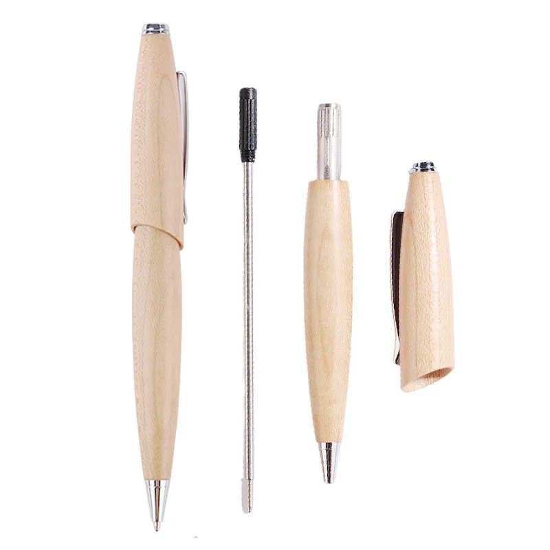 

High End Business Black Ballpoint Pens Gel Pens Wooden Signature Pens